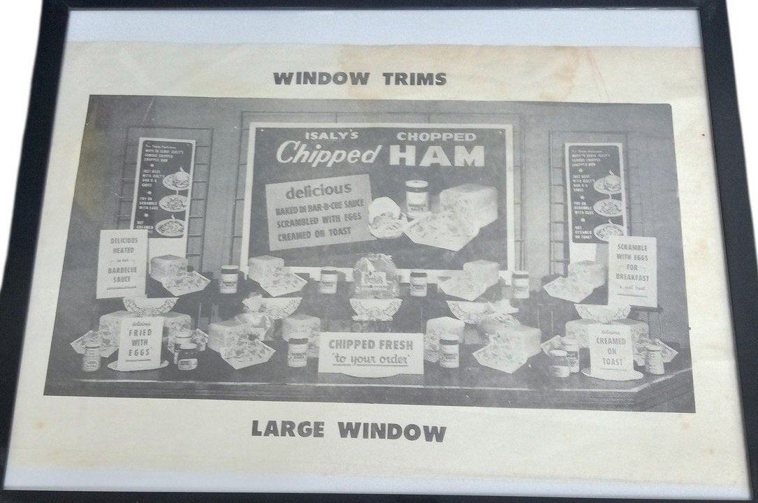 Isaly's Window Trims For Large Window Sheet Vintage Collectible Framed 9"x11"