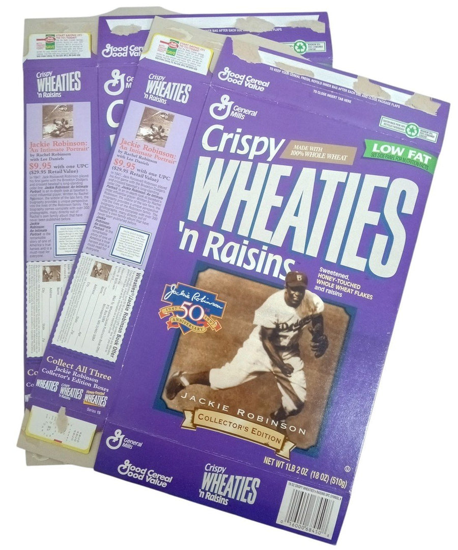 Jackie Robinson Crispy Wheaties 50th Anniversary Boxes Flat 1997 Baseball