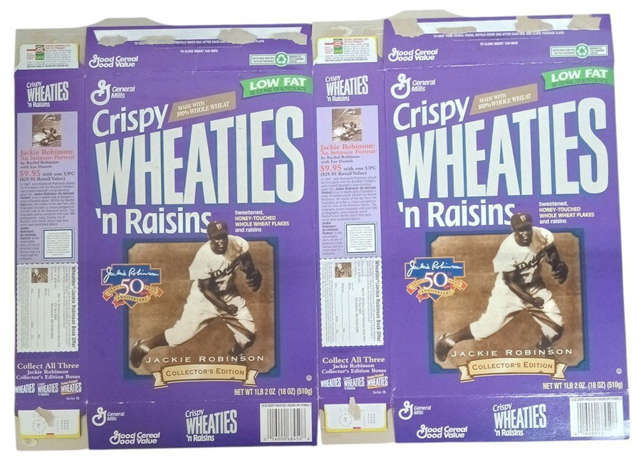 Jackie Robinson Crispy Wheaties 50th Anniversary Boxes Flat 1997 Baseball