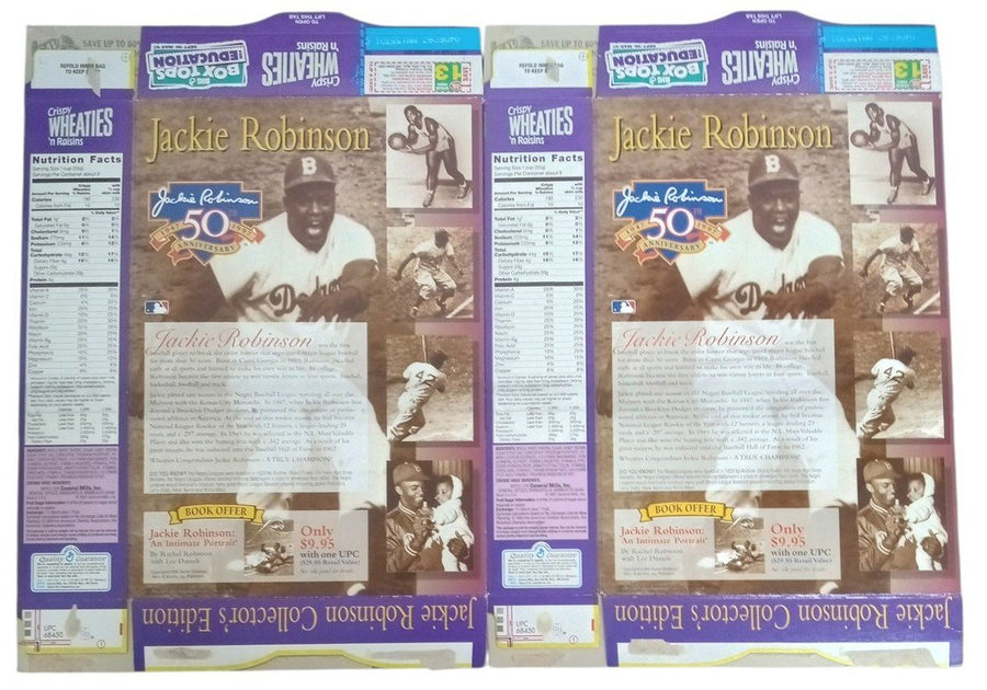 Jackie Robinson Crispy Wheaties 50th Anniversary Boxes Flat 1997 Baseball