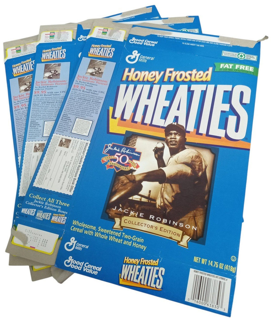 Jackie Robinson 50th Anniversary Honey Frosted Wheaties Boxes Flat 1997 Set Of 3
