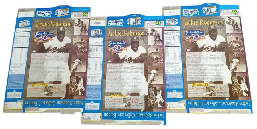 Jackie Robinson 50th Anniversary Honey Frosted Wheaties Boxes Flat 1997 Set Of 3