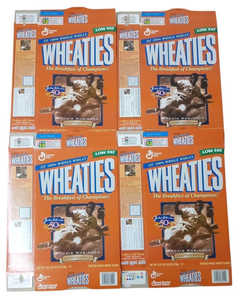 Jackie Robinson 50th Anniversary Wheaties Boxes Flat 1997 Set Of 4 Baseball