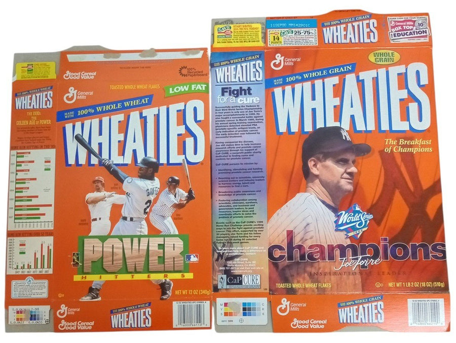 Wheaties Boxes Flat Baseball 1999 World Series & 1998 Power Hitters Sports