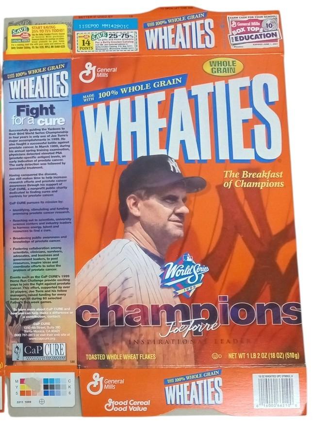 Wheaties Boxes Flat Baseball 1999 World Series & 1998 Power Hitters Sports