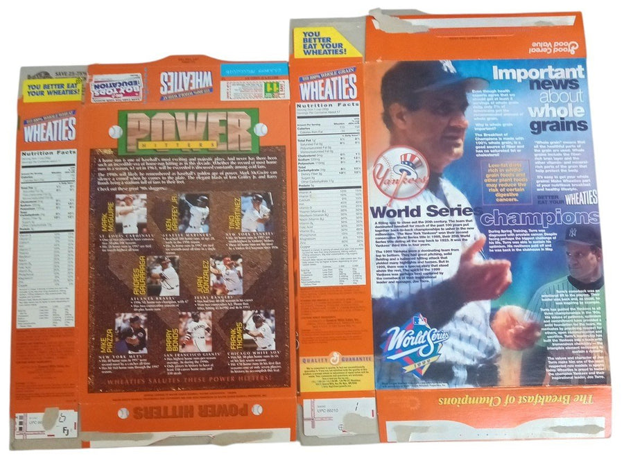 Wheaties Boxes Flat Baseball 1999 World Series & 1998 Power Hitters Sports