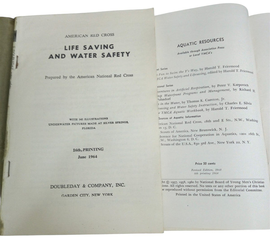 YMCA & Red Cross Water Safety & Lifesaving Books 1960s Vintage Collectible