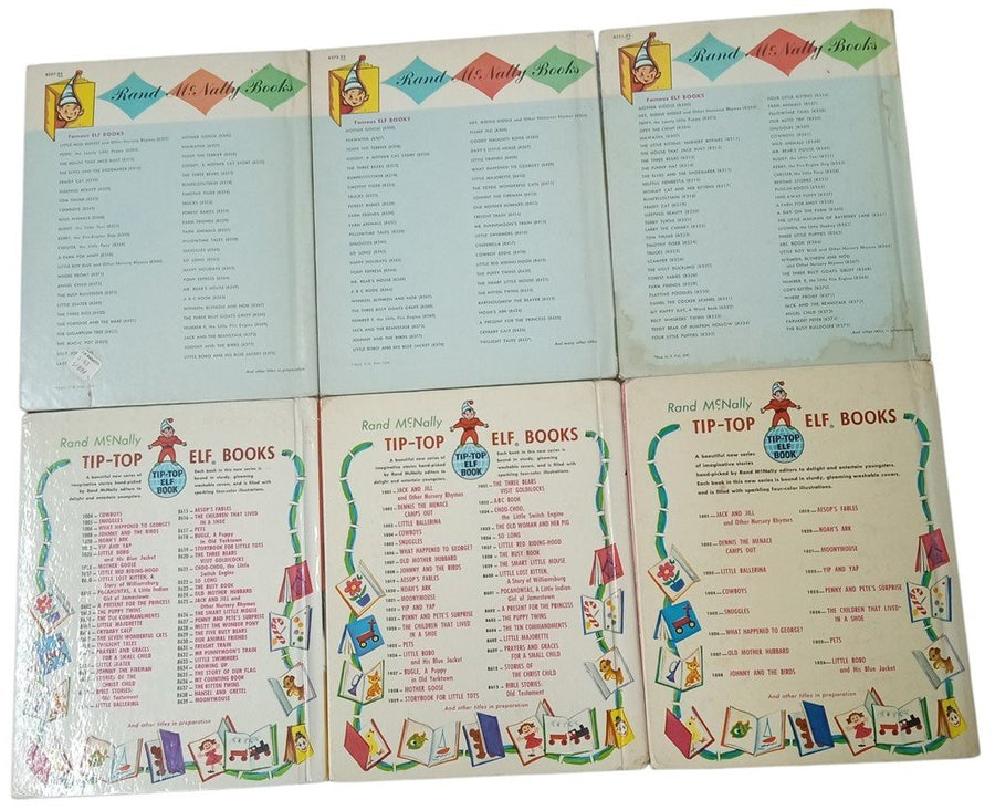 Rand McNally Elf/Tip Top Elf Books Set Of 6 Vintage Collectible 1951-1961