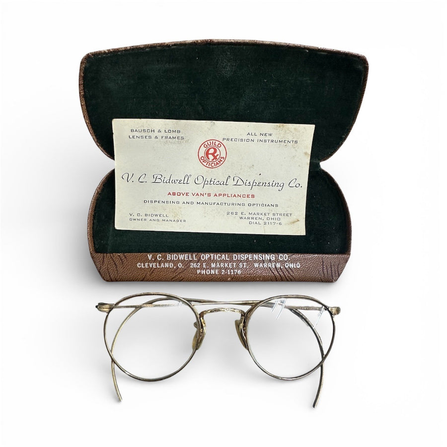Artcraft Fulvue Vintage MCM 1/10 12k Gold Filled Eyeglasses W/ Case V.C. Bidwell