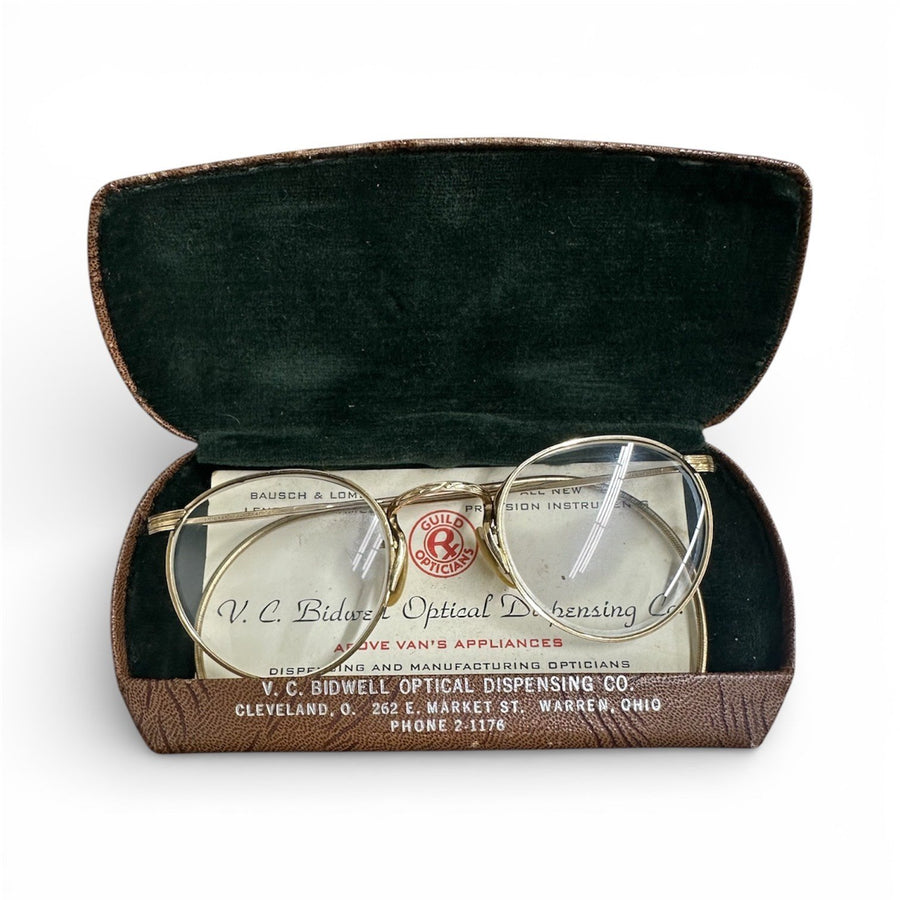 Artcraft Fulvue Vintage MCM 1/10 12k Gold Filled Eyeglasses W/ Case V.C. Bidwell