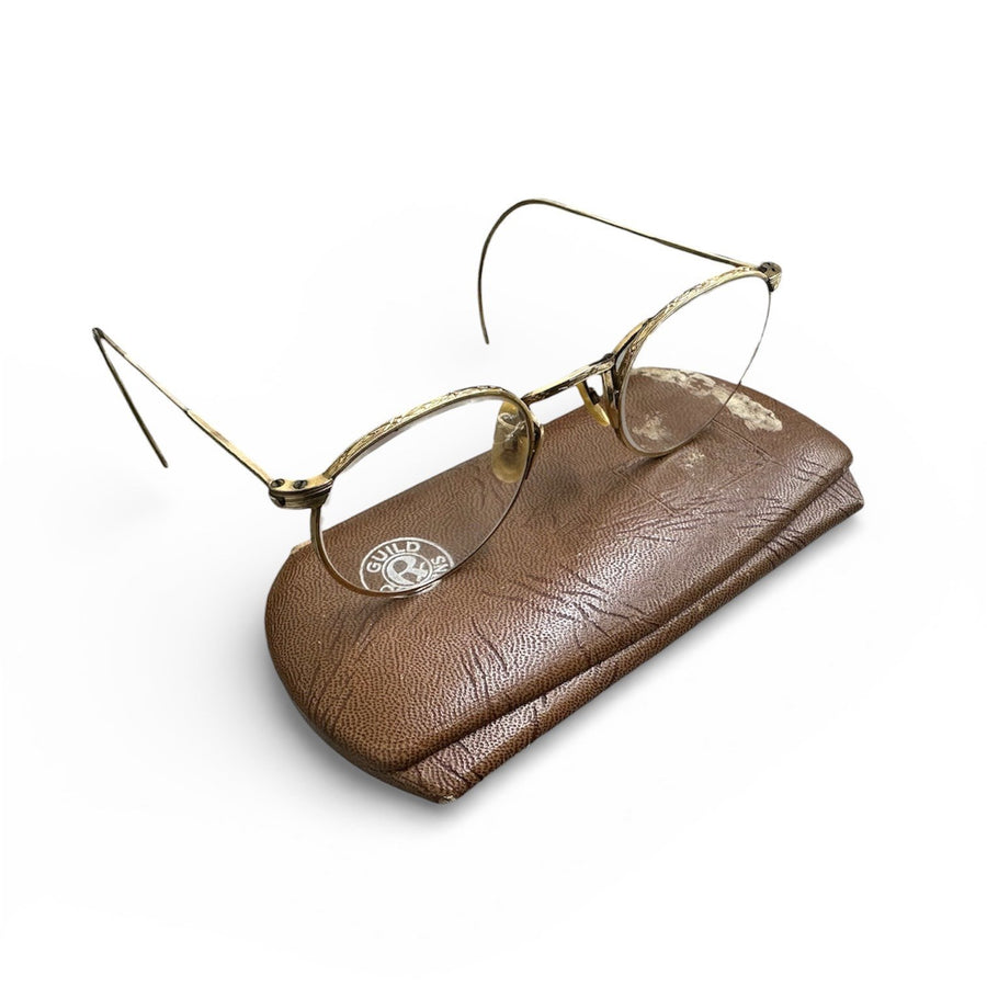 Artcraft Fulvue Vintage MCM 1/10 12k Gold Filled Eyeglasses W/ Case V.C. Bidwell
