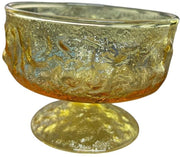 Anchor Hocking Lido Milano Stackable Amber Crinkle Dessert Glasses Set of 4