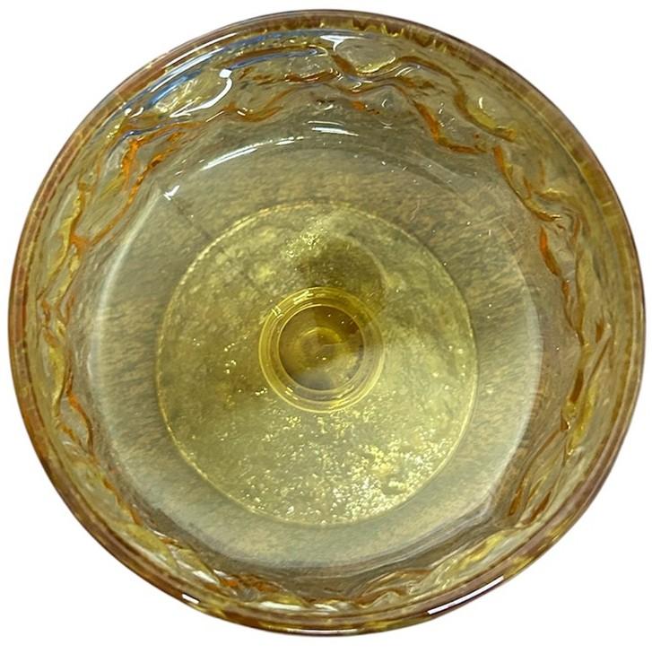 Anchor Hocking Lido Milano Stackable Amber Crinkle Dessert Glasses Set of 4