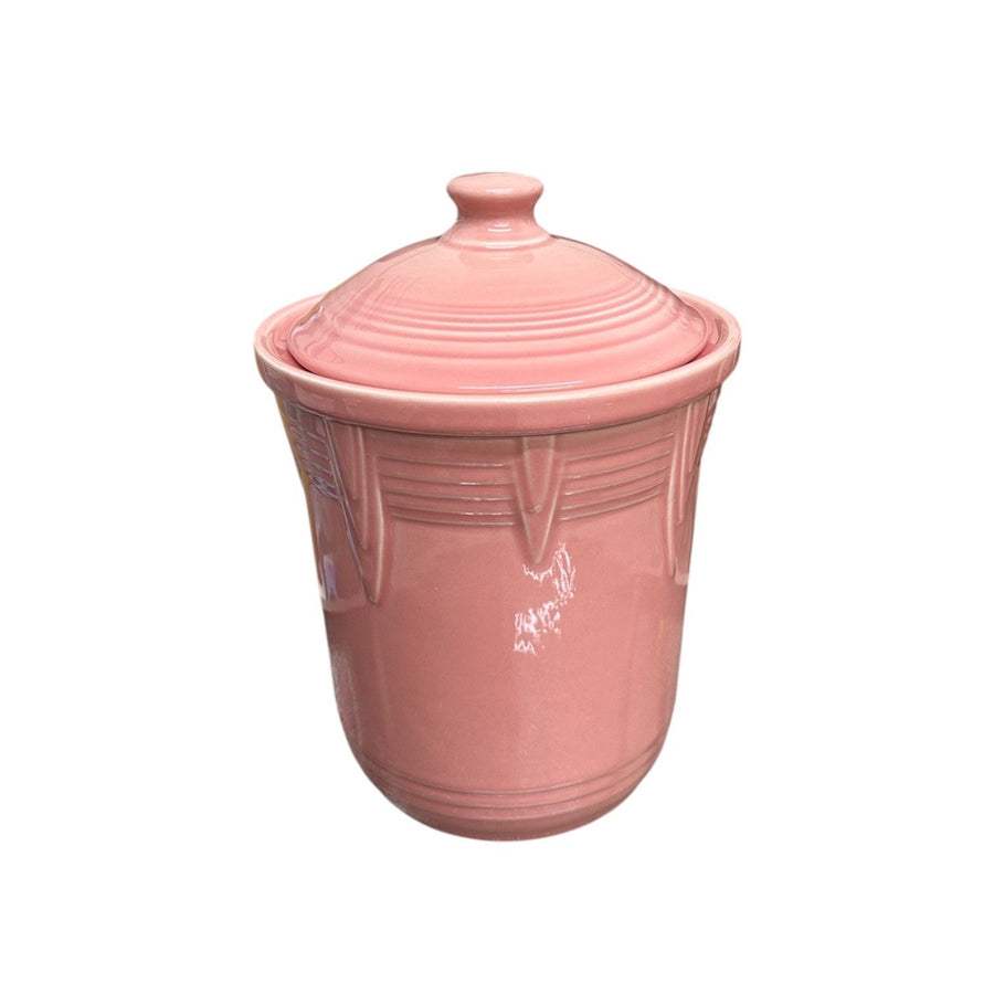 Fiesta - Peony Pink Large Chevron Canister Homer Laughlin HLC Ceramic