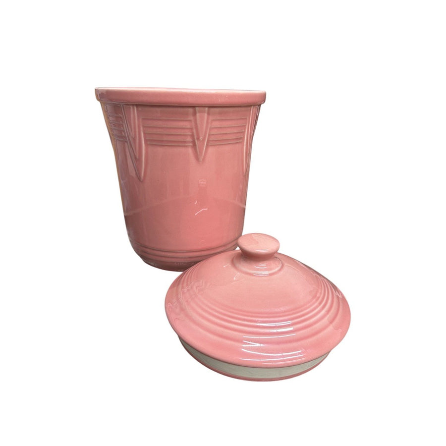Fiesta - Peony Pink Large Chevron Canister Homer Laughlin HLC Ceramic