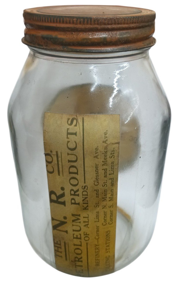 Shell Motor Oil Quart Glass Can/Jar Vintage Collectible Decorative Petroliana