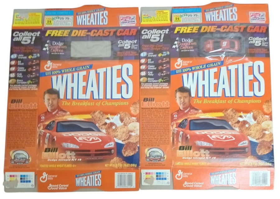 NASCAR Lee Petty & Bill Elliott Wheaties Boxes Set Of 3 Flat 2001