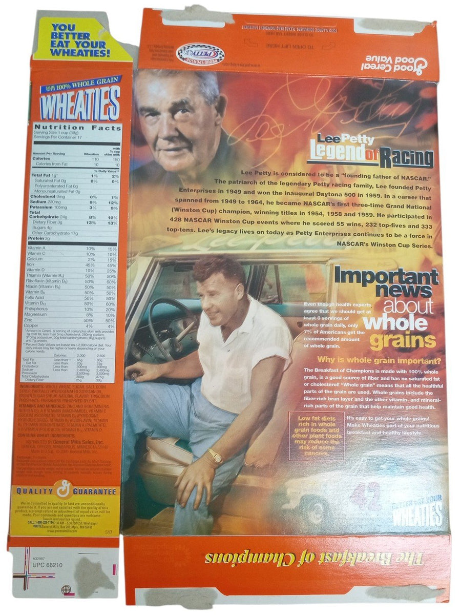 NASCAR Lee Petty & Bill Elliott Wheaties Boxes Set Of 3 Flat 2001