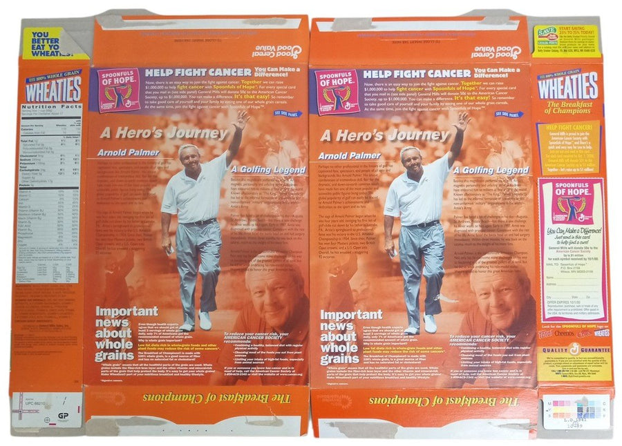 Arnold Palmer Wheaties Boxes Flat 1999 Golf Retro Collectible Nostalgic