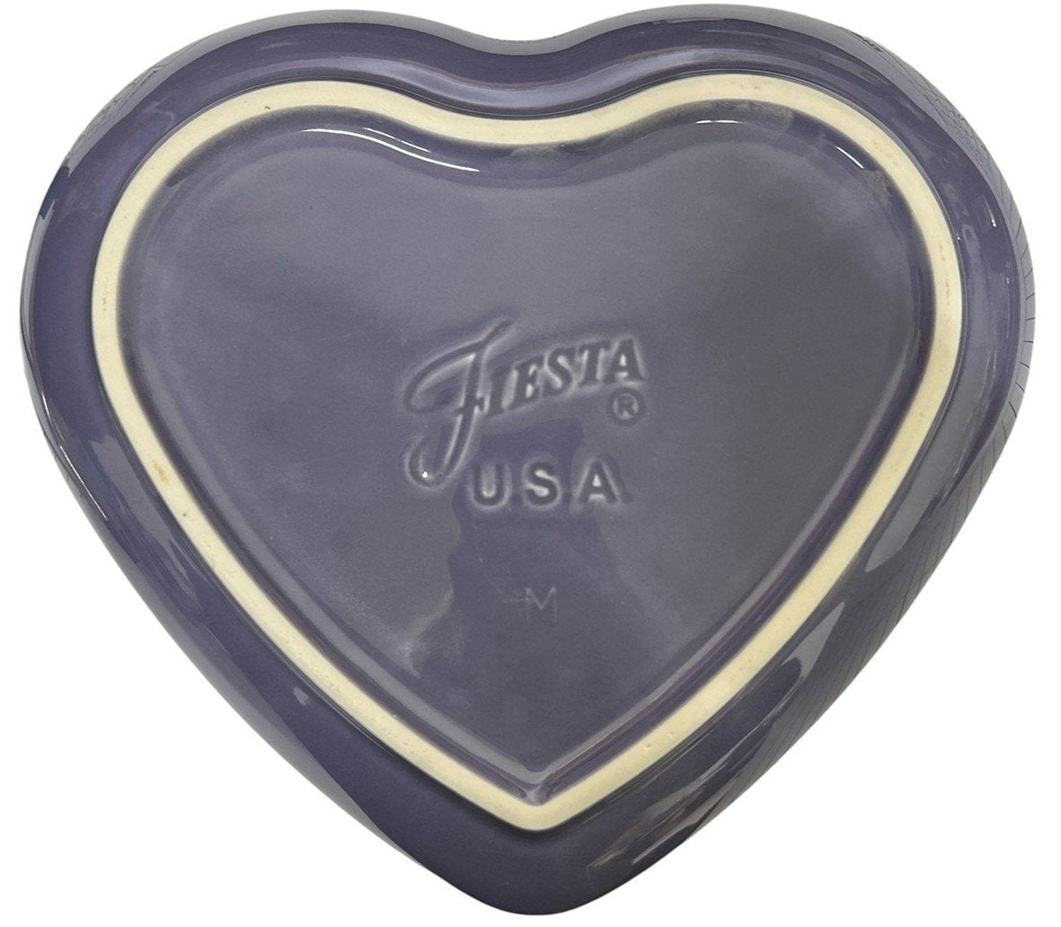 Fiesta - Lavender Large Heart Bowl Homer Laughlin Ceramic Dish Valentine's