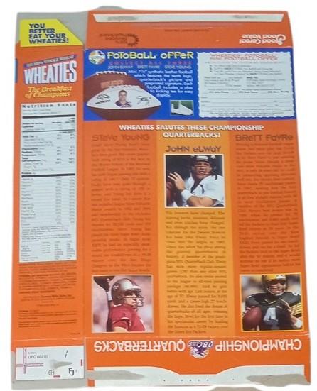 NFL Football Super Bowl & QB Club Wheaties Boxes Set Of 3 Flat Retro 1990s