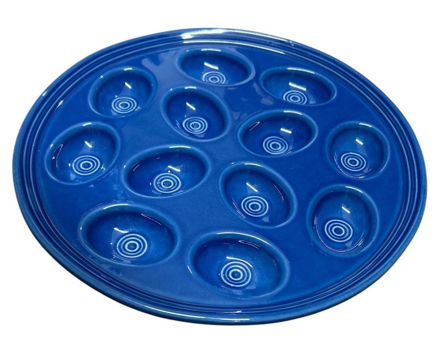 Fiesta - Lapis Blue Small Egg Plate Tray Serving Dish Homer Laughlin Ceramic HLC