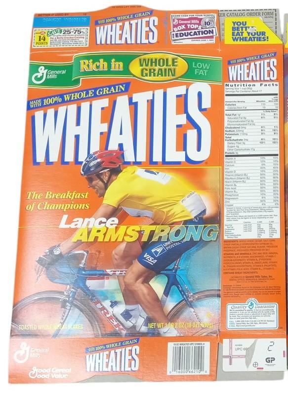 Lance Armstrong Wheaties Boxes Flat 1999 Tour De France Retro Collectible