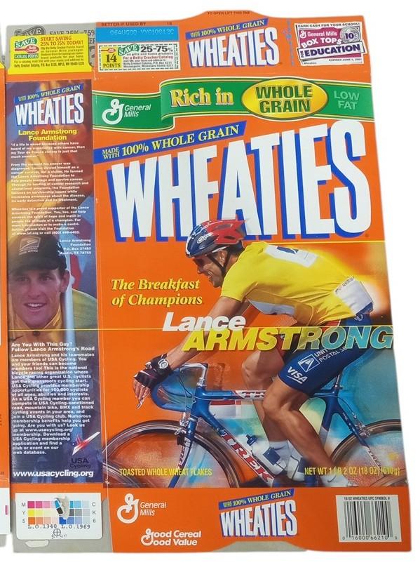 Lance Armstrong Wheaties Boxes Flat 1999 Tour De France Retro Collectible