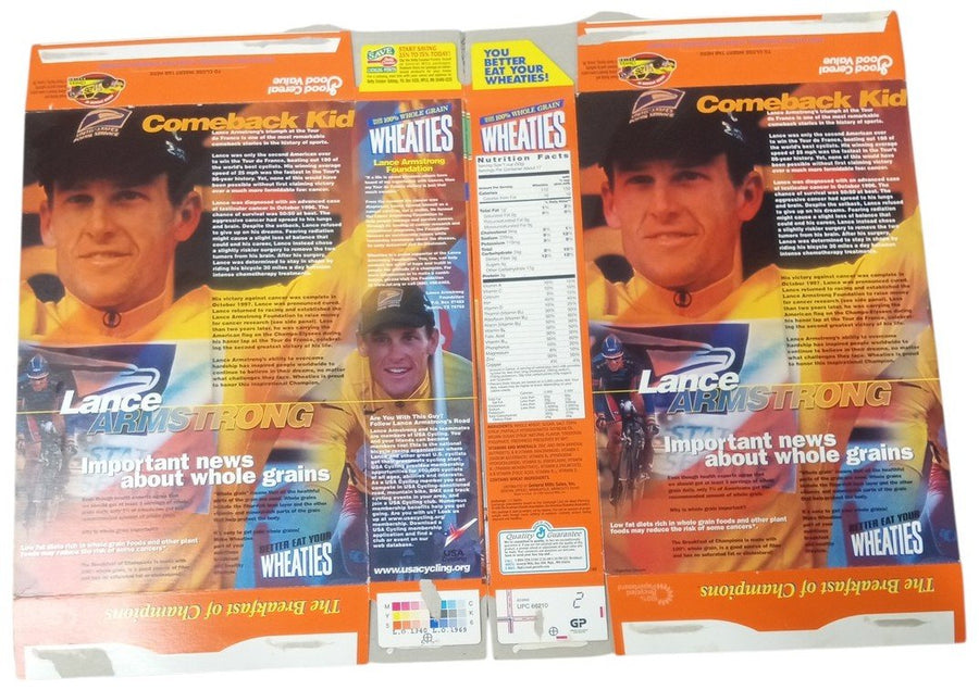Lance Armstrong Wheaties Boxes Flat 1999 Tour De France Retro Collectible