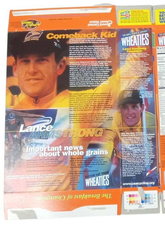 Lance Armstrong Wheaties Boxes Flat 1999 Tour De France Retro Collectible