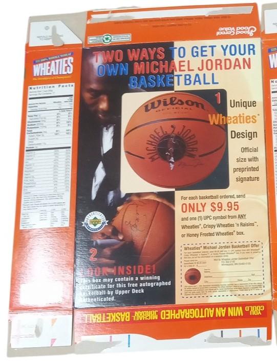 Michael Jordan Wheaties Boxes Space Jam & Signed Ball Flat 1990s Basketball