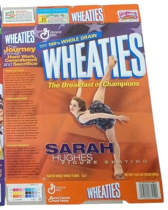 Wheaties Olympics Figure Skating & Women's Ice Hockey Flat 1998 2002 Retro