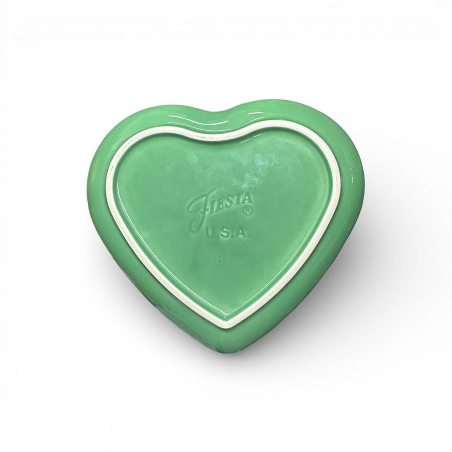 Fiesta - Meadow Green Large Heart Shaped Bowl Homer Laughlin Ceramic Dish HLC Valentines