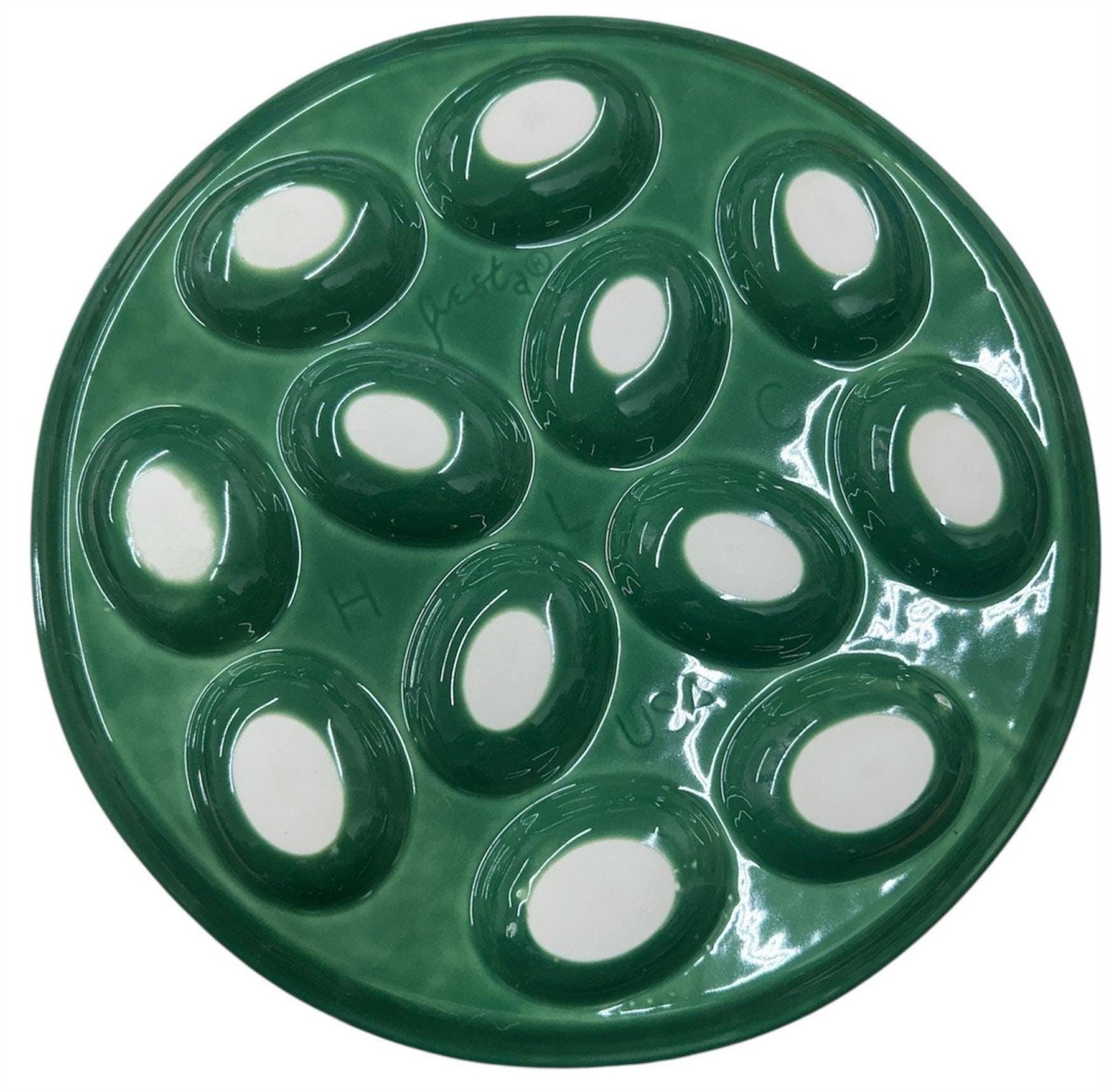 Fiesta - Jade Green Small Egg Plate Tray Serving Dish Homer Laughlin Ceramic HLC