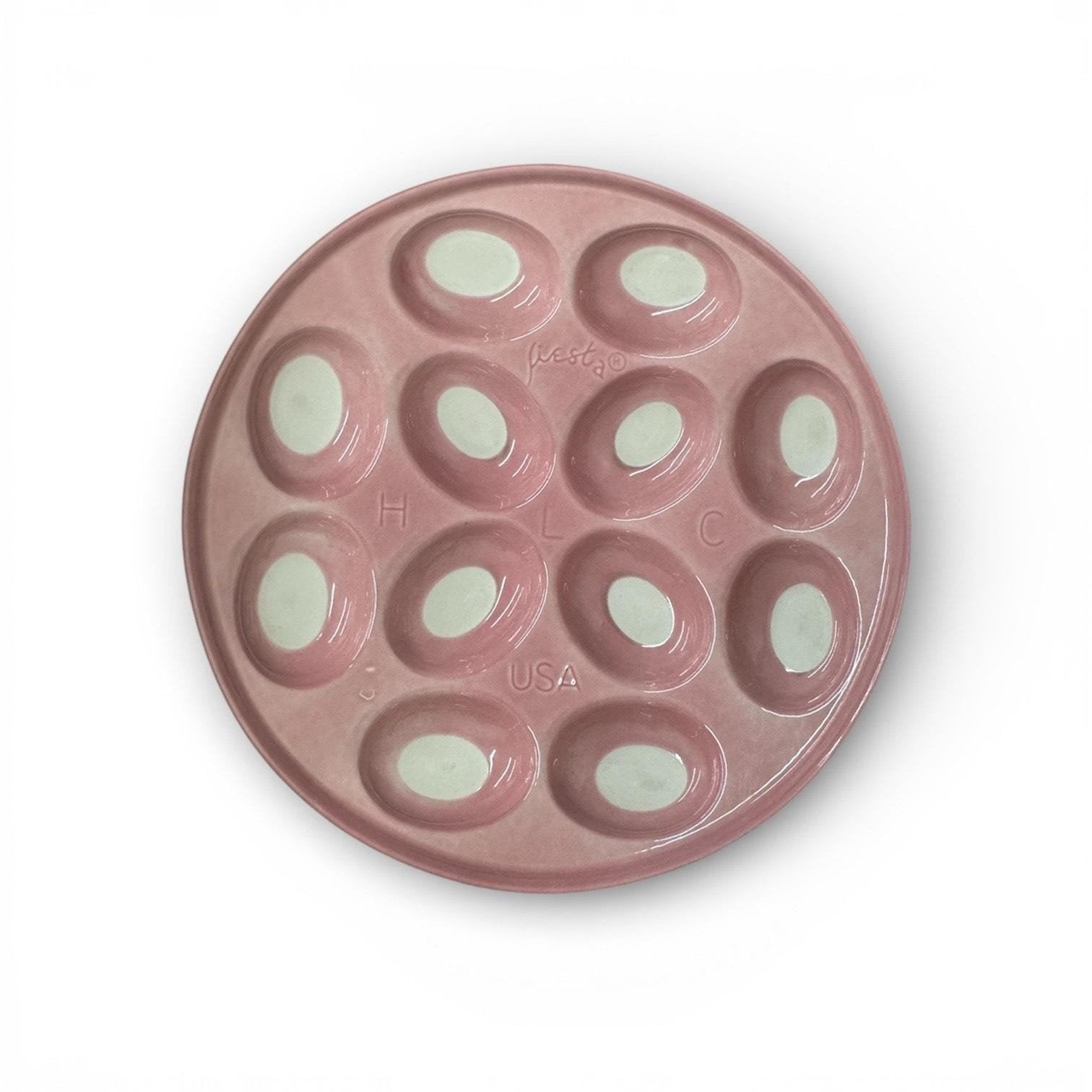 Fiesta - Peony Pink Small Egg Plate Tray Serving Dish Homer Laughlin Ceramic HLC
