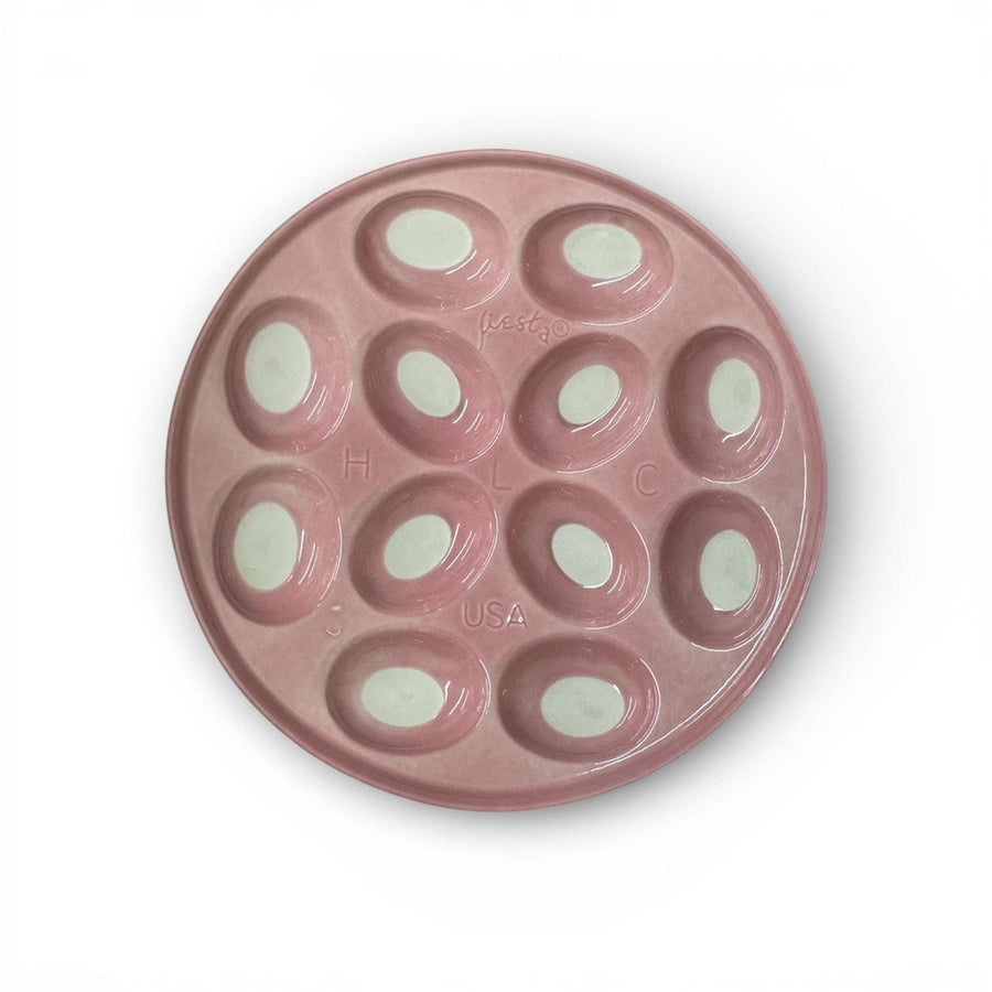 Fiesta - Peony Pink Small Egg Plate Tray Serving Dish Homer Laughlin Ceramic HLC