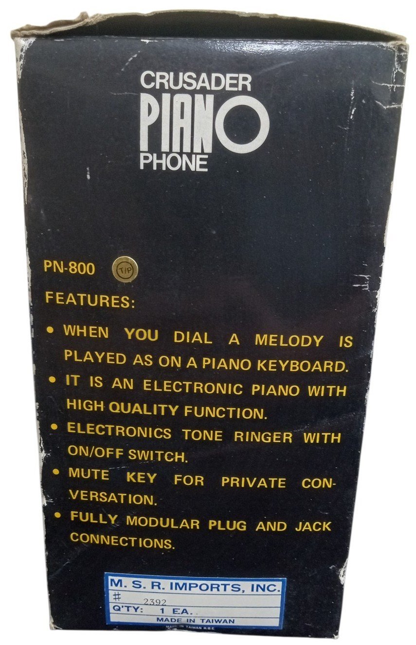 Piano Phone W/Box Novelty Telephone Retro Collectible Decorative Untested
