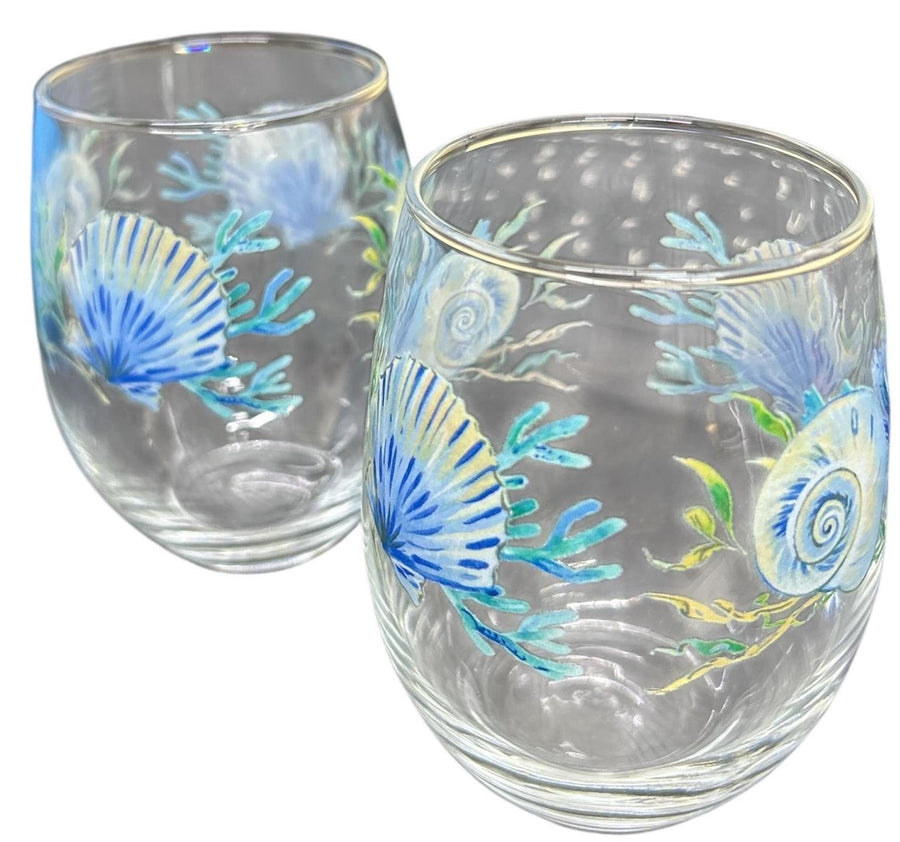 Fiesta - Retired Pair of Coastal Shores Stemless 15oz Wine Glasses