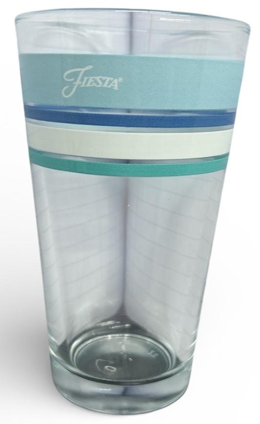 Fiesta - Pair of Edgeline Coastal Sky blue Cobalt / Twilight White and Turquoise Cooler Glasses