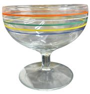 Fiesta Go Along - 5 Striped Orange, White, Green, Yellow, Blue Sherbet Glasses