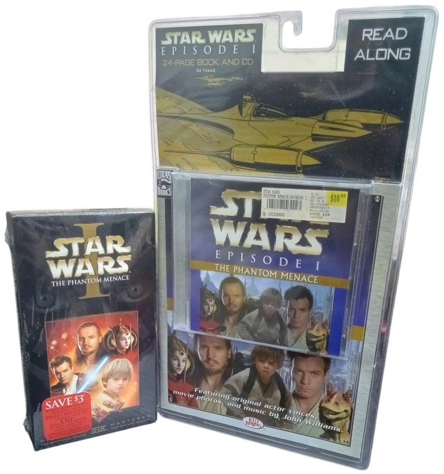 Star Wars Episode I VHS & Read Along Book W/CD Sealed Retro Collectible Untested