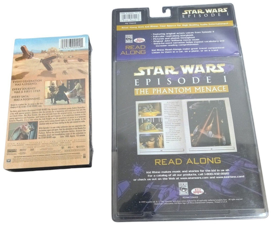 Star Wars Episode I VHS & Read Along Book W/CD Sealed Retro Collectible Untested