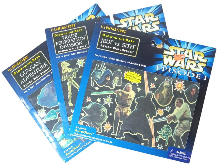 Star Wars Episode I Illuminations Glow In The Dark Action Wall Scenes Sealed