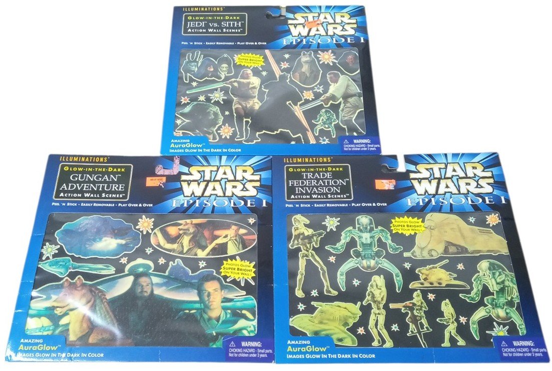 Star Wars Episode I Illuminations Glow In The Dark Action Wall Scenes Sealed