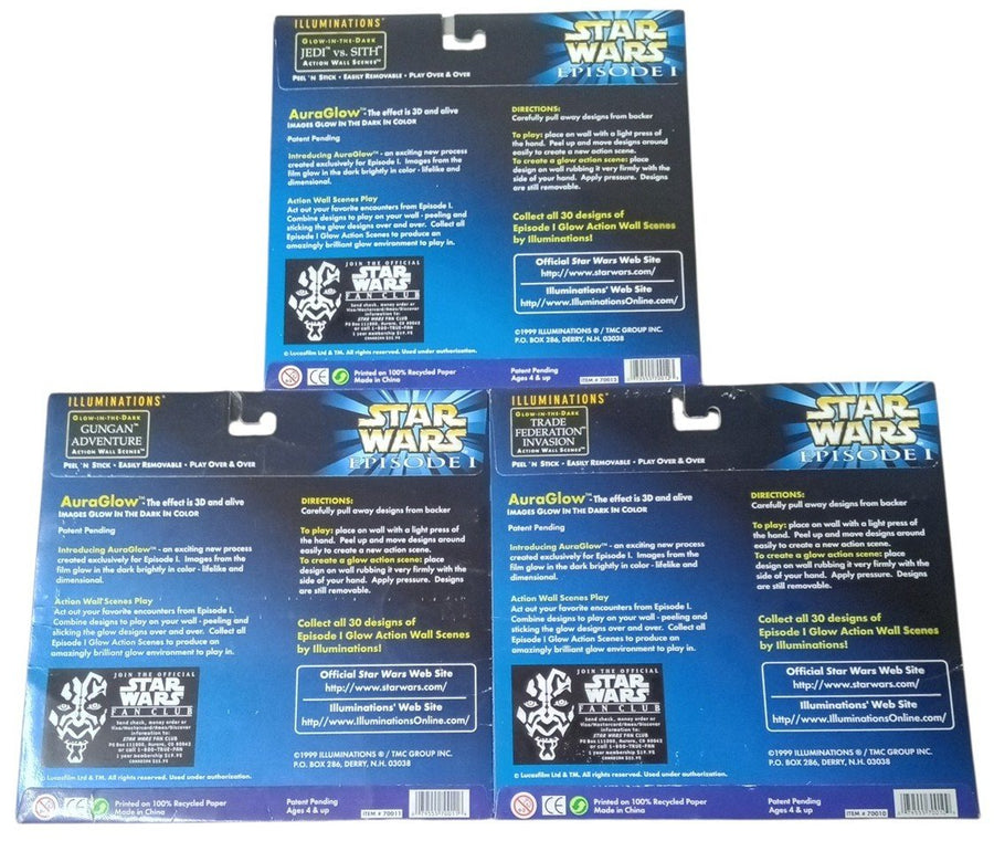 Star Wars Episode I Illuminations Glow In The Dark Action Wall Scenes Sealed
