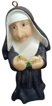 Happy Habits Mini Nun Figures W/Hooks Set Of 3 Cute Collectible Decorative