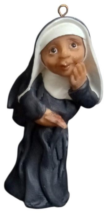 Happy Habits Mini Nun Figures W/Hooks Set Of 3 Cute Collectible Decorative