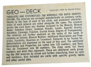 Ward's Geo-Deck For Mineral Identification 1962 Vintage Collectible Science
