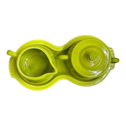 Fiesta - Lemongrass Green 4-Piece Sugar Bowl and Creamer Tray Set Homer Laughlin HLC Ceramic