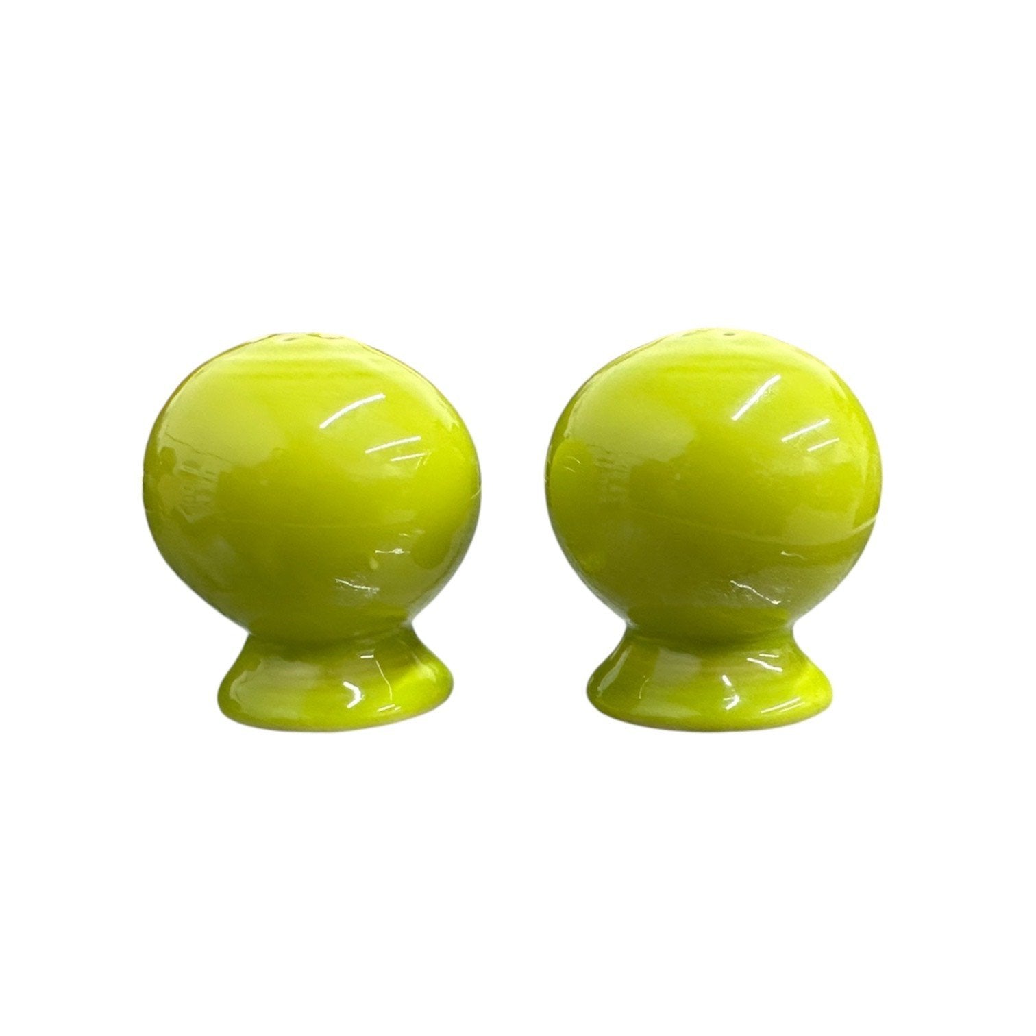 Fiesta - Lemongrass Green Ball Salt and Pepper Shaker Set Homer Laughlin HLC Ceramic
